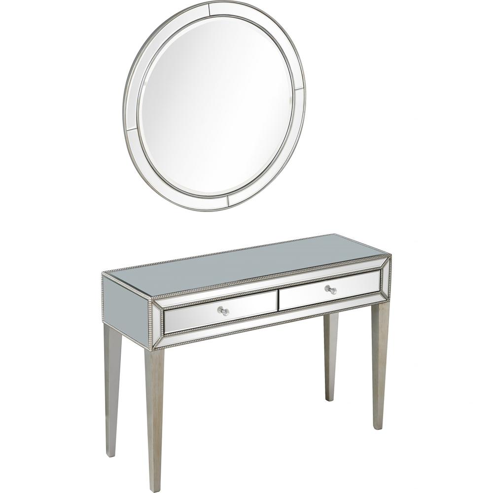 Silver Beaded Mirror and Console Table. Picture 3