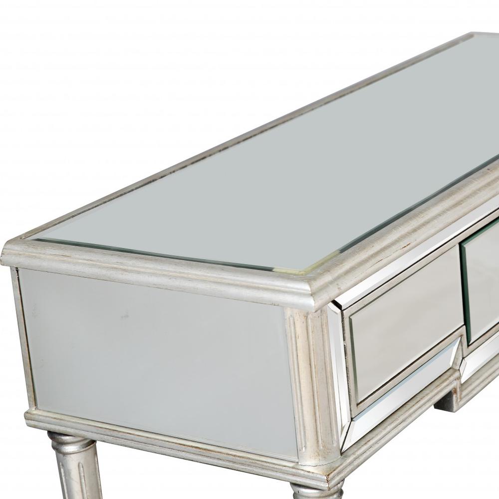 Silver Leaf Antiqued Console Table. Picture 6
