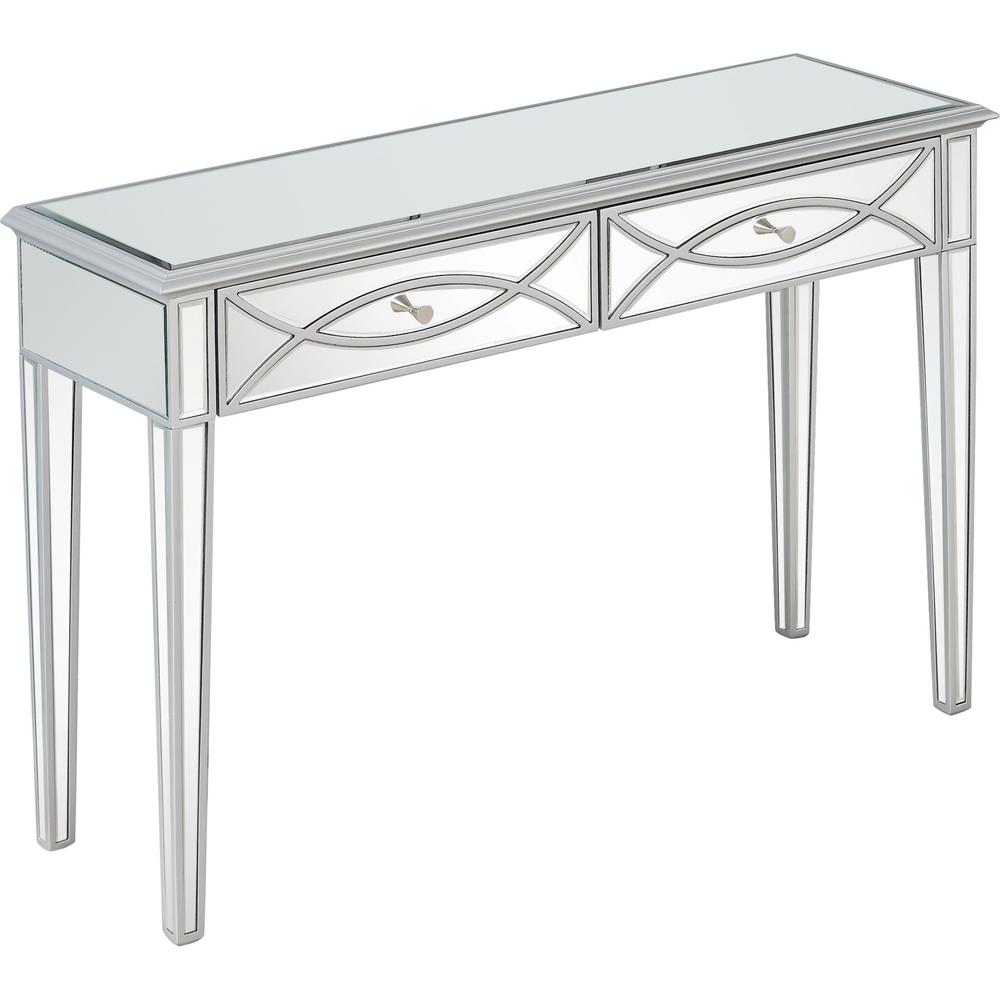 Silver Glass Mirror Console Table. Picture 2