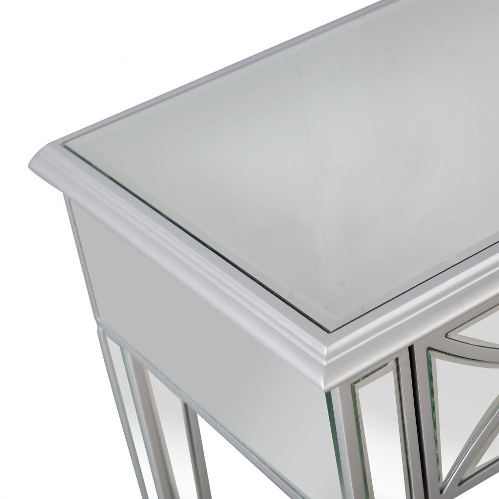 Silver Glass Mirror Console Table. Picture 5