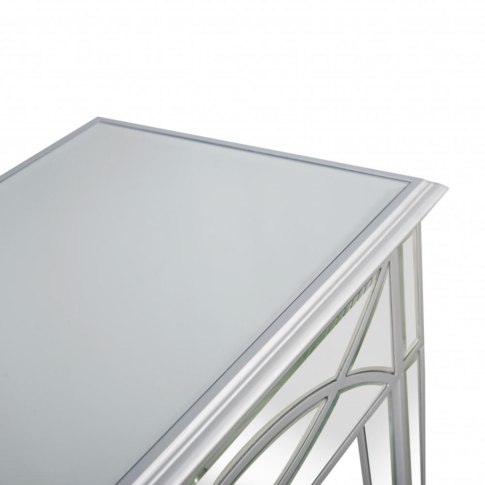 Silver Glass Mirror Console Table. Picture 6