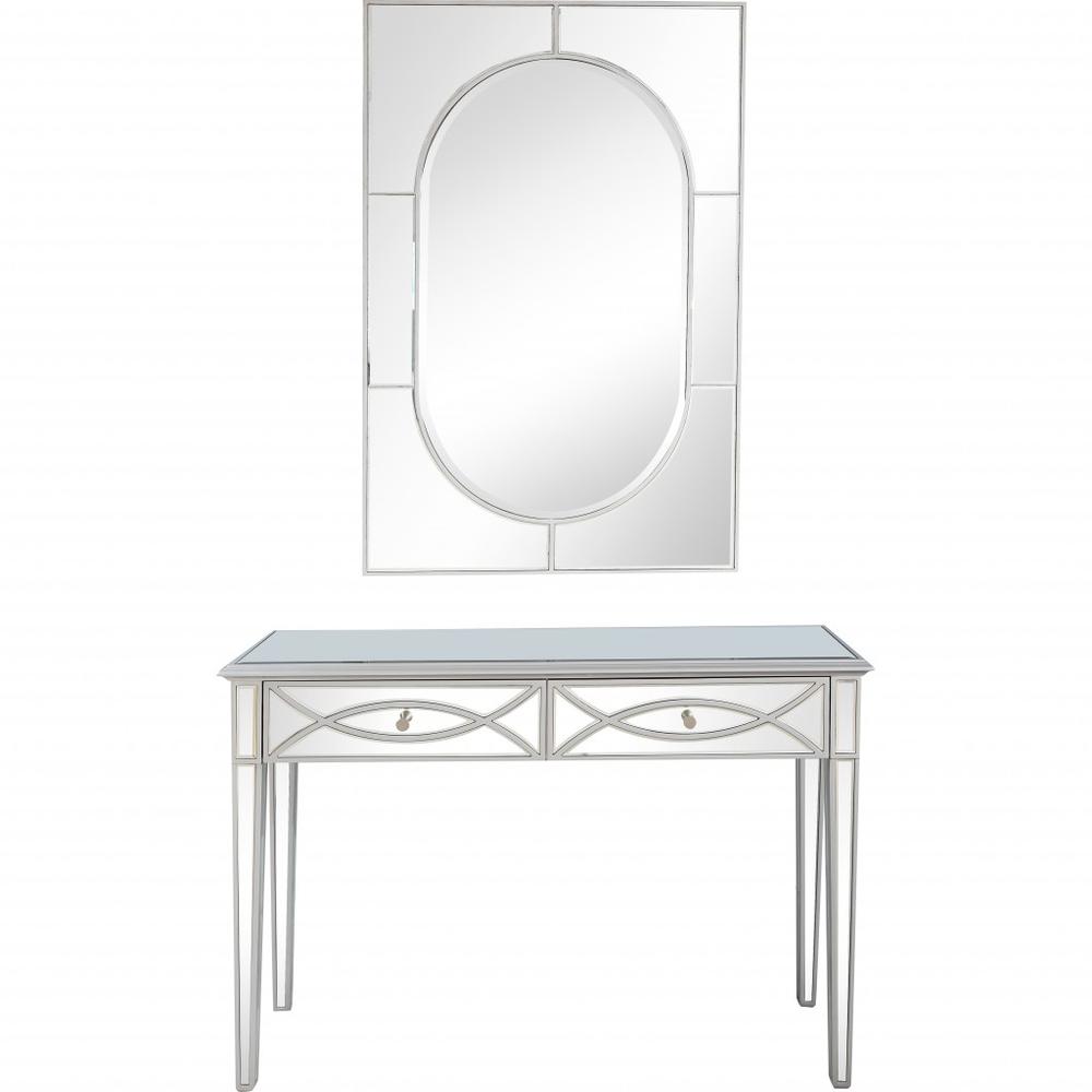 Silver Glass Mirror and Console Table. Picture 1