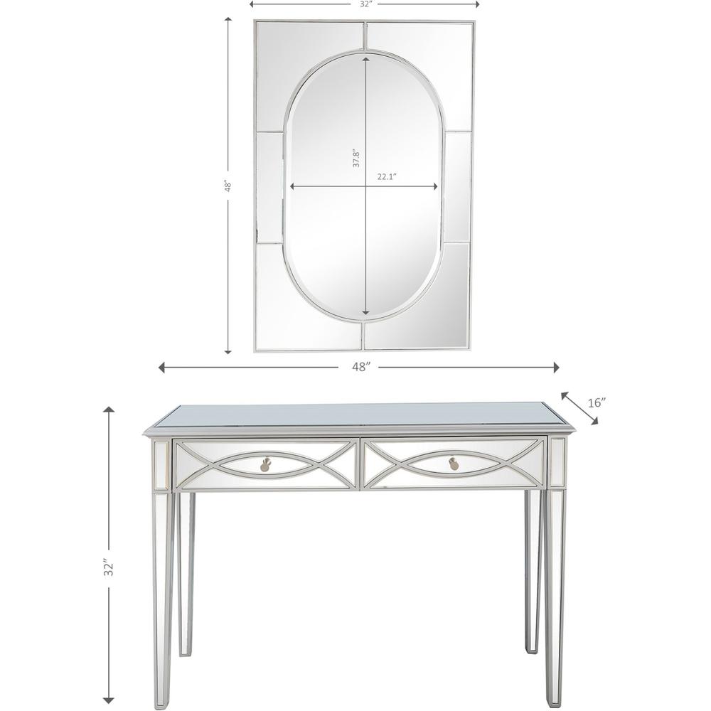 Silver Glass Mirror and Console Table. Picture 8
