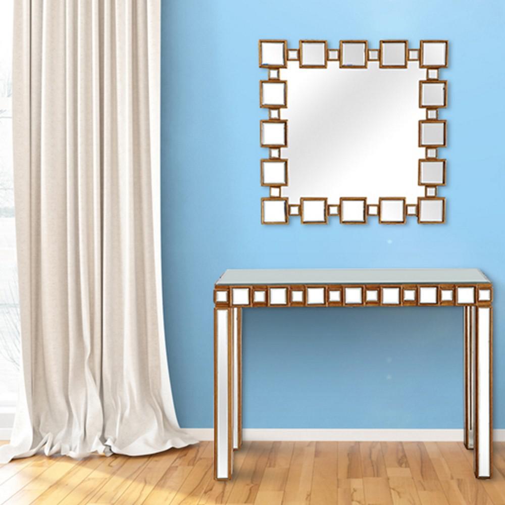 Square Reflective Mirror and Console Table. Picture 8