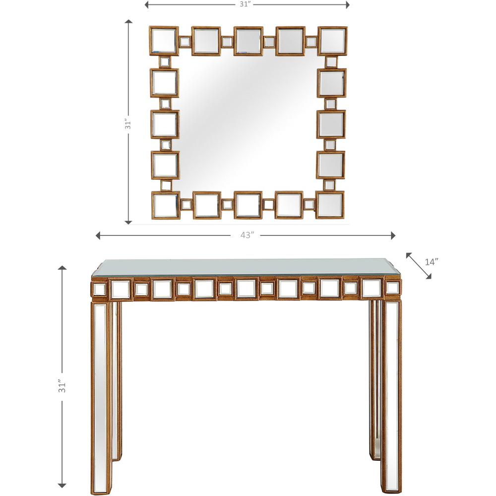 Square Reflective Mirror and Console Table. Picture 9