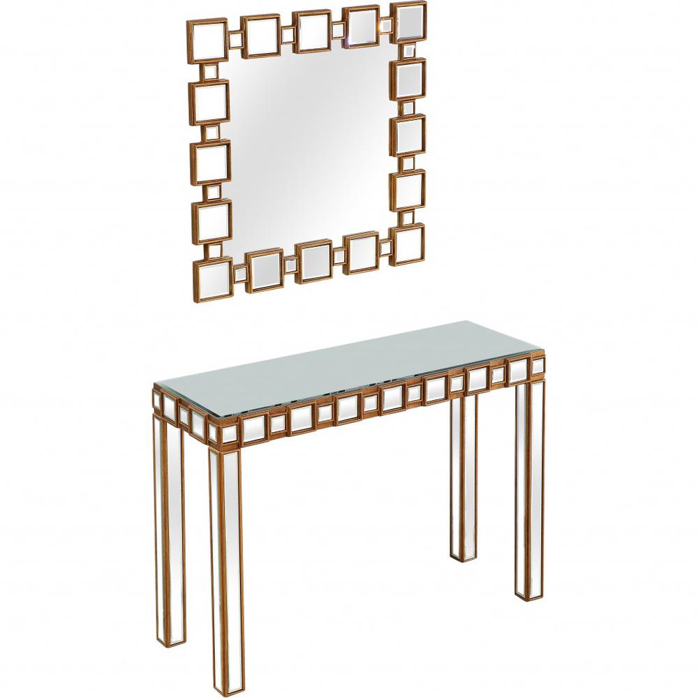 Square Reflective Mirror and Console Table. Picture 3