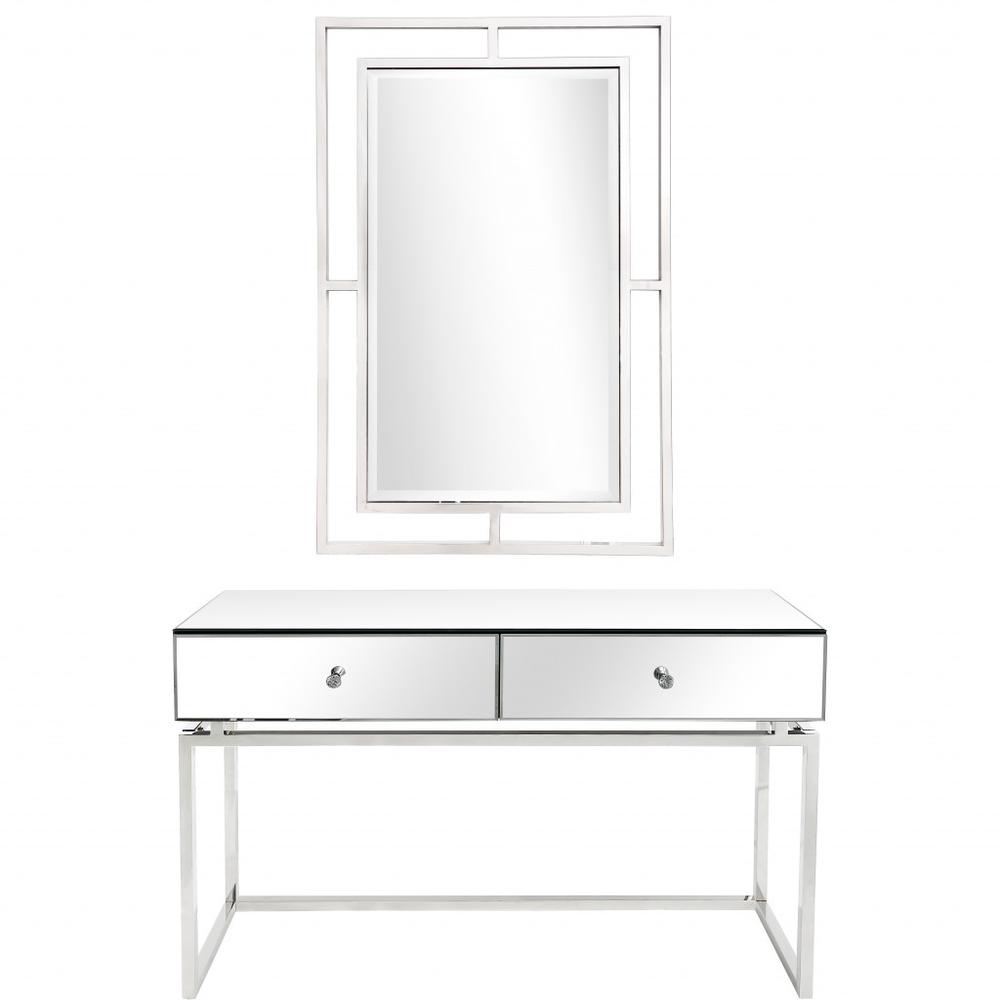Silver Chic Mirror and Console Table. Picture 1