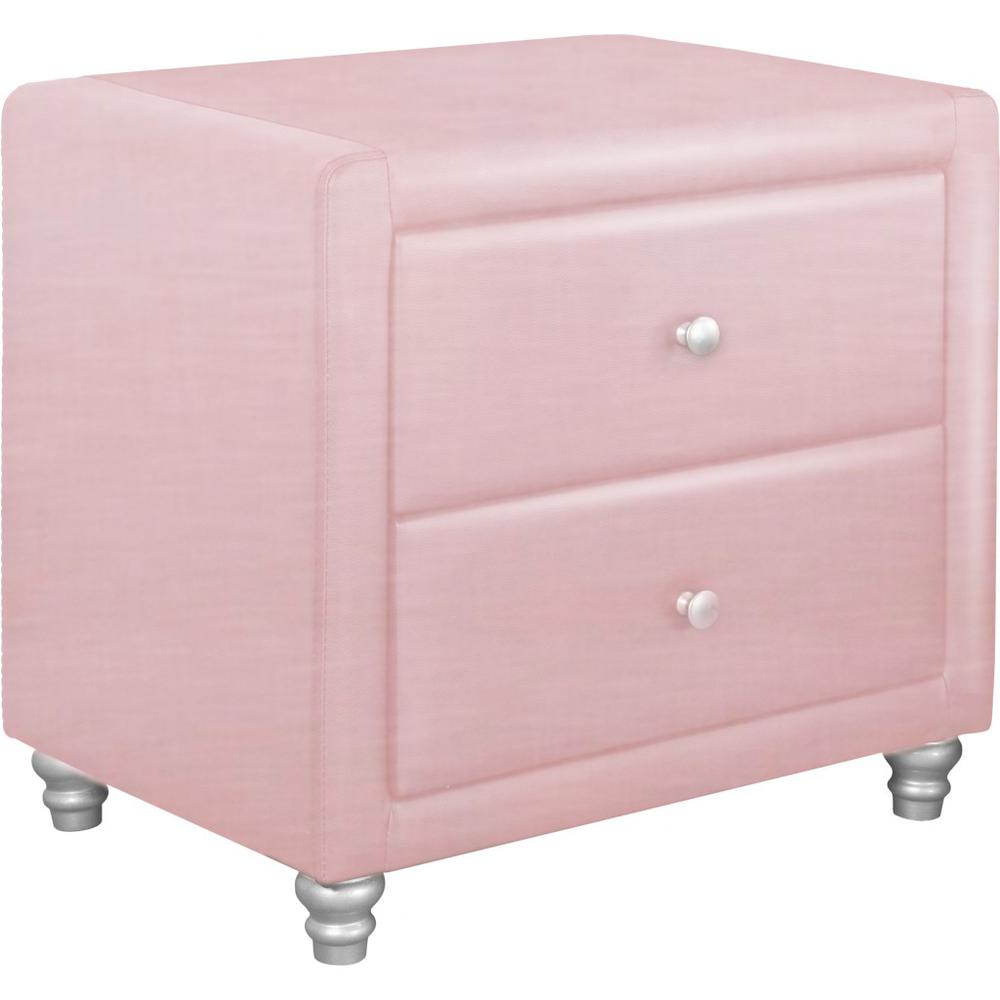 20" Pink Two Drawers Nightstand. Picture 1