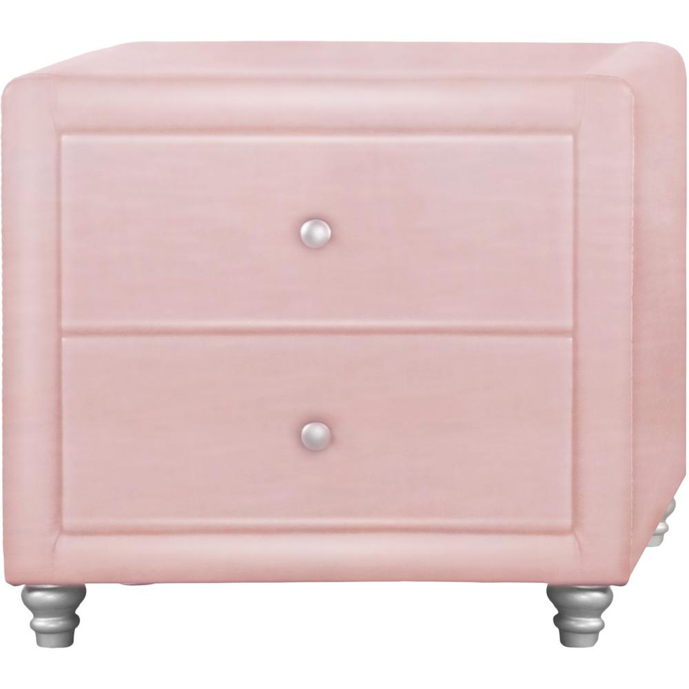 20" Pink Two Drawers Nightstand. Picture 2