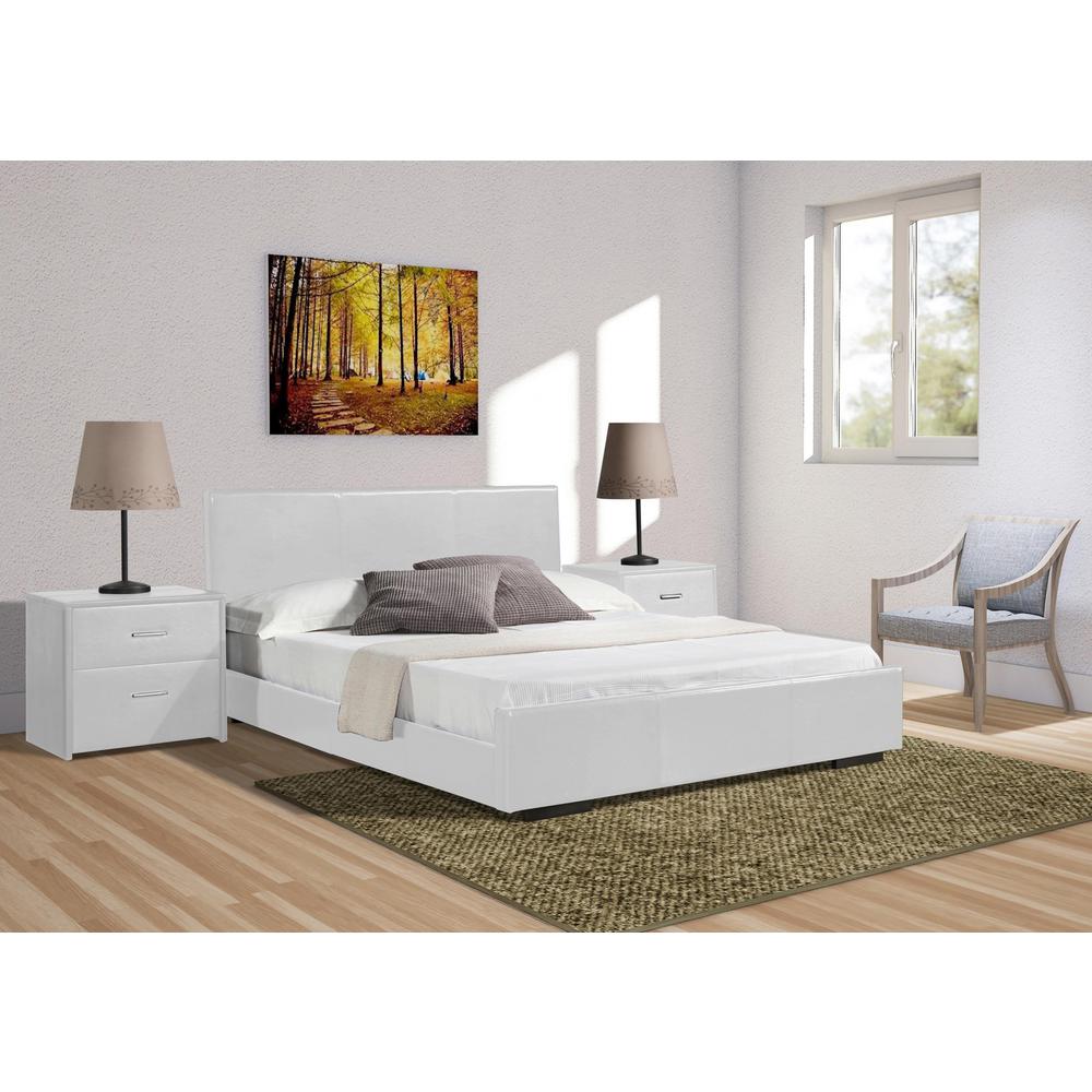 White Platform King Bed. Picture 4