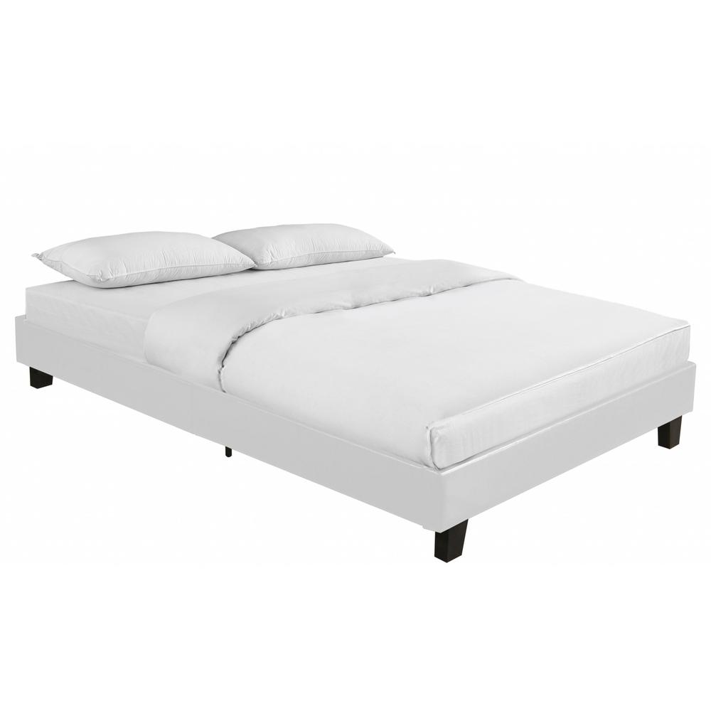 White Platform Queen Bed. Picture 1
