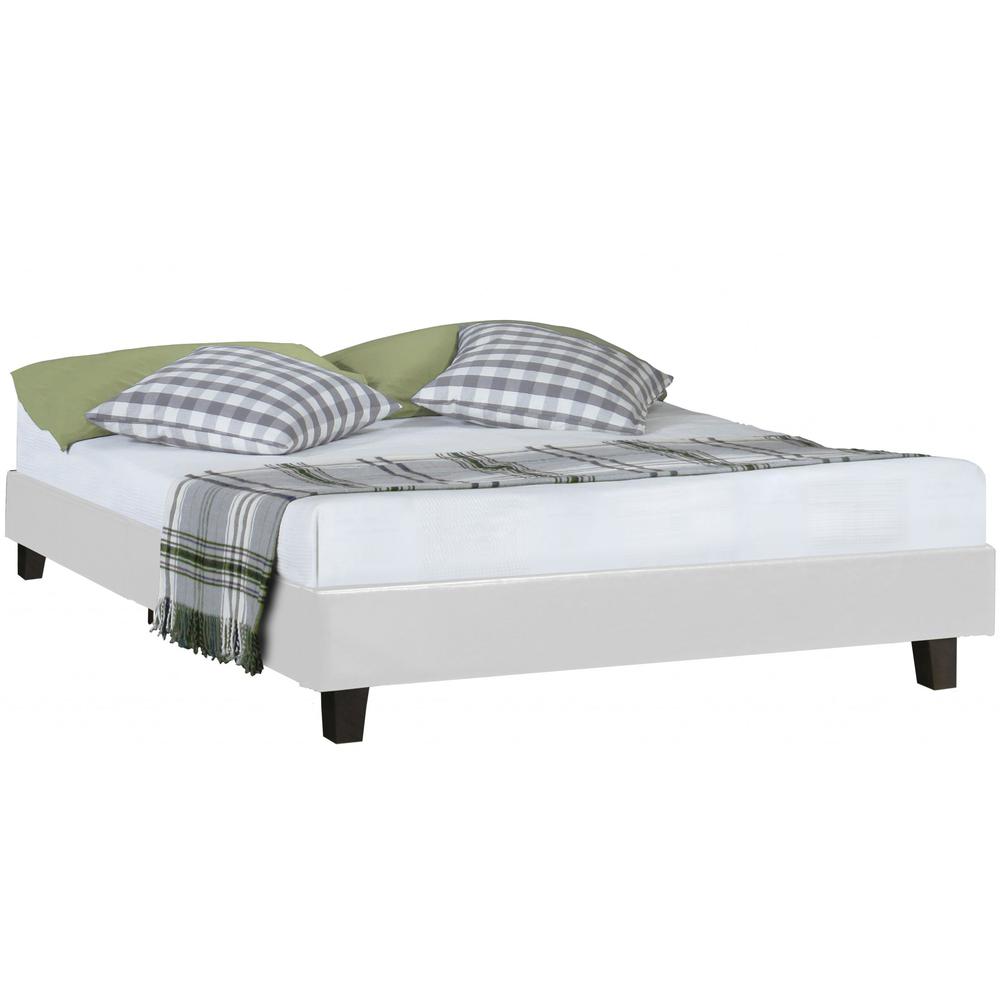 White Platform Queen Bed. Picture 4