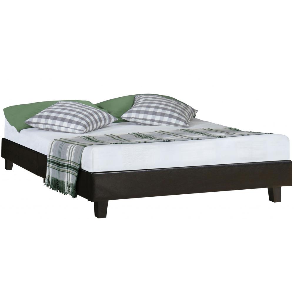 Black Platform Queen Bed with Two Nightstands. Picture 3