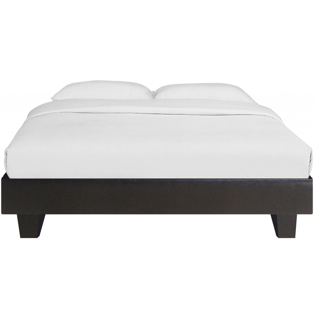 Black Platform Queen Bed with Two Nightstands. Picture 4