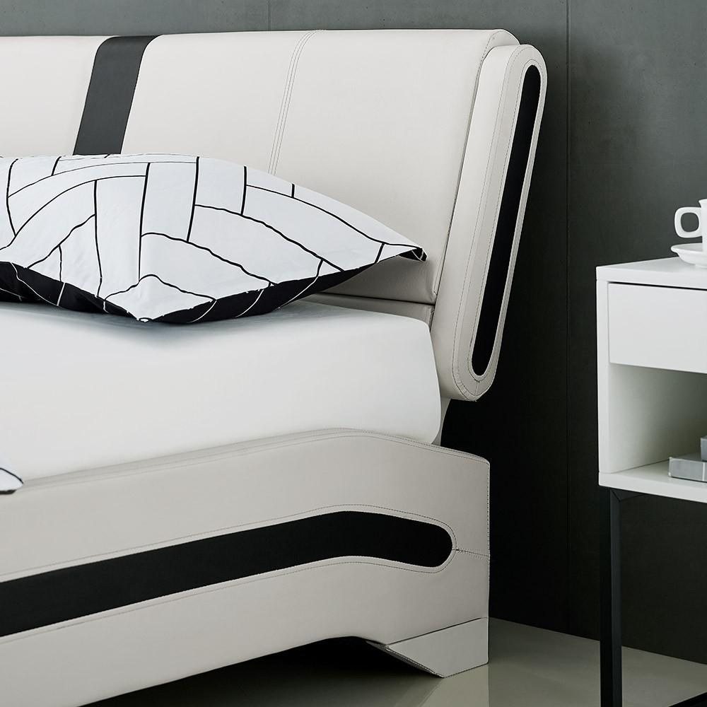 White Platform King Bed. Picture 6