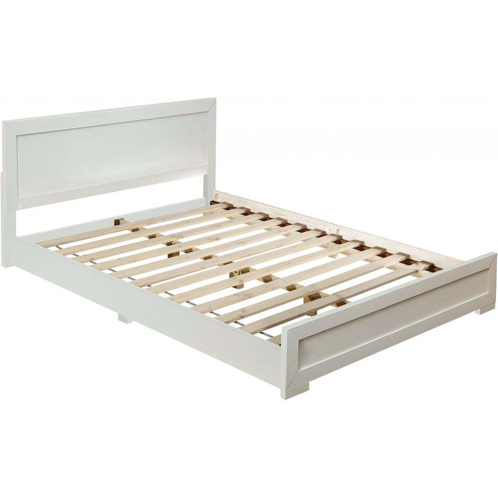 White Wood King Platform Bed. Picture 2
