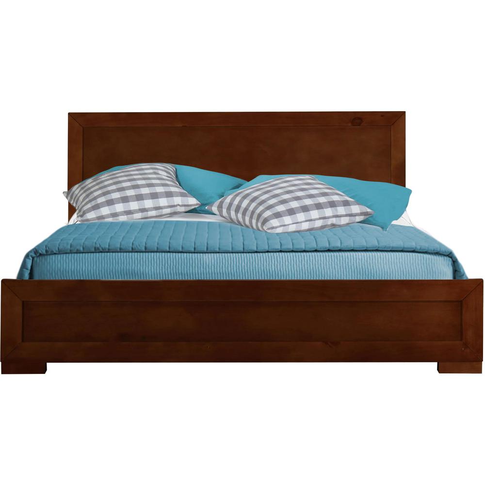 Walnut Wood Full Platform Bed. Picture 1