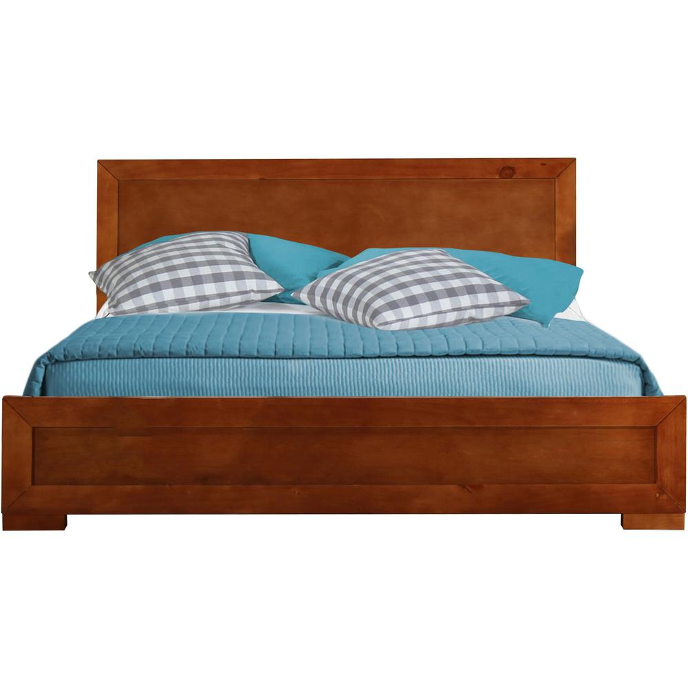 Cherry Wood King Platform Bed. Picture 1