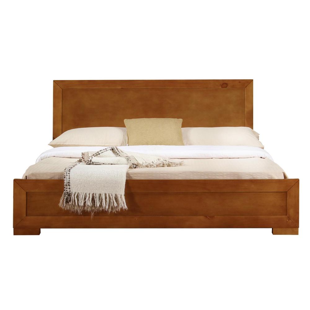 Oak Wood Twin Platform Bed. Picture 1