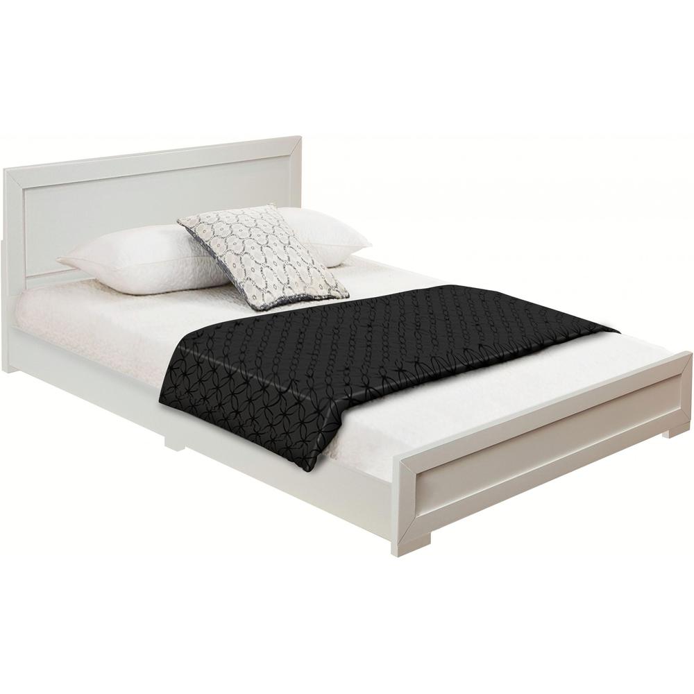White Wood Full Platform Bed. Picture 2