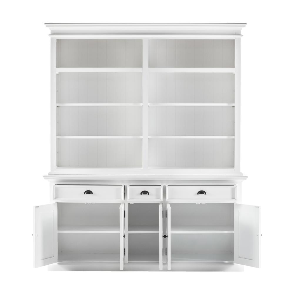 Classic White Hutch Bookcase with 5 Doors and 3 Drawers. Picture 3