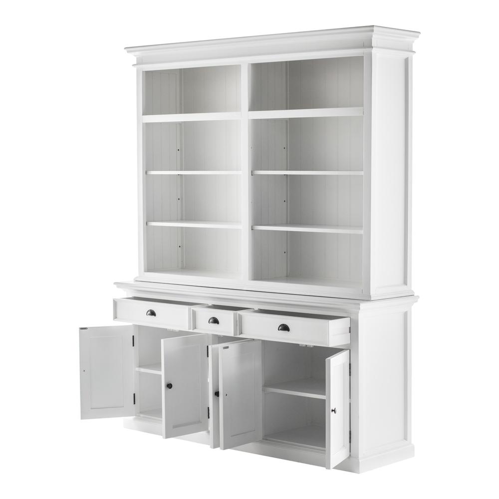 Classic White Hutch Bookcase with 5 Doors and 3 Drawers. Picture 5