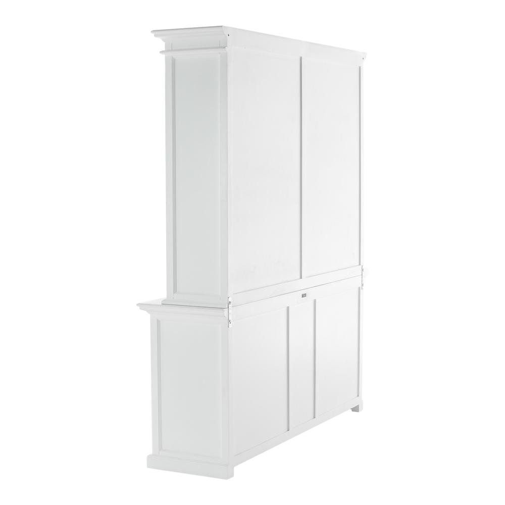 Classic White Hutch Bookcase with 5 Doors and 3 Drawers. Picture 7