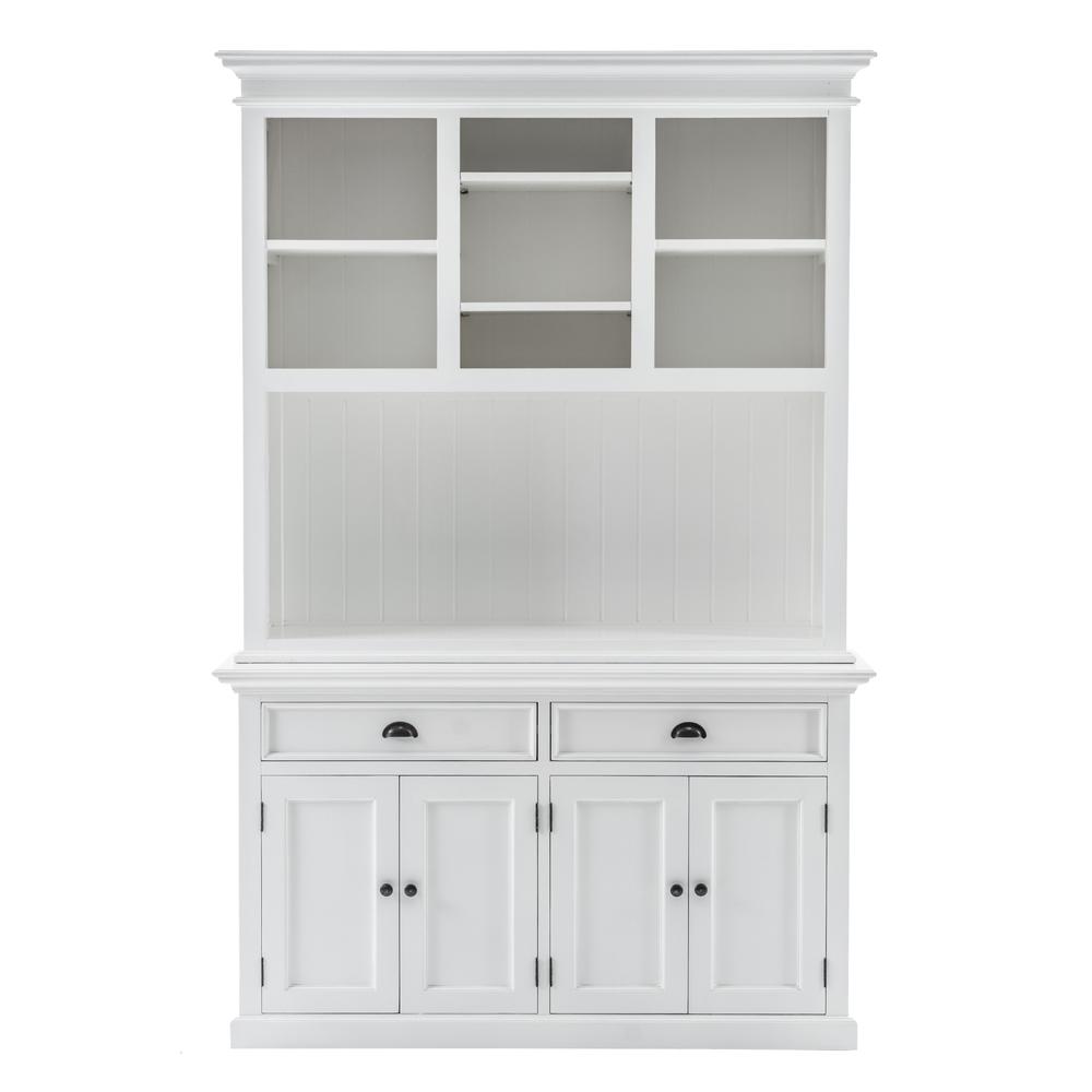 Classic White Buffet Hutch Unit with 2 Adjustable Shelves. Picture 1