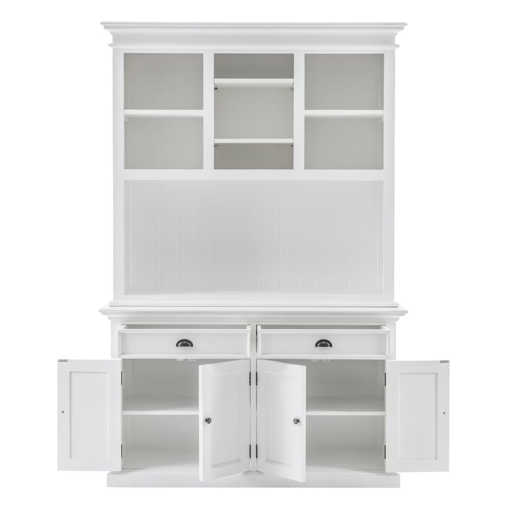 Classic White Buffet Hutch Unit with 2 Adjustable Shelves. Picture 3