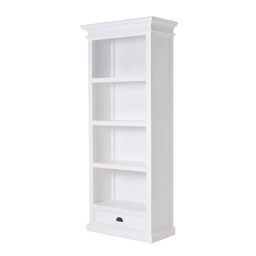 Classic White Bookcase With One Drawer Classic White. Picture 2