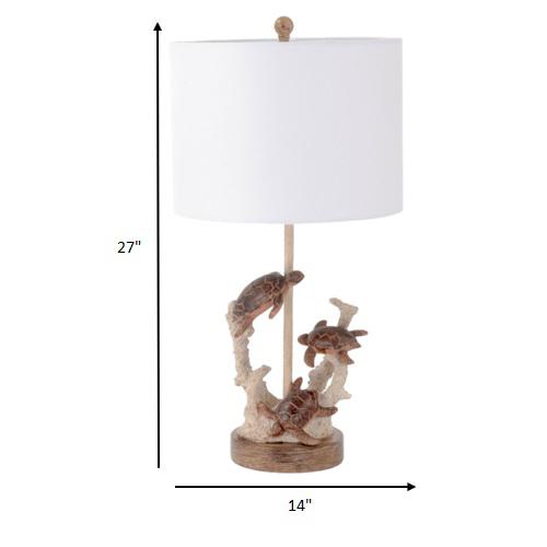 Set of 2 Brown Turtle Reef Table Lamps. Picture 4