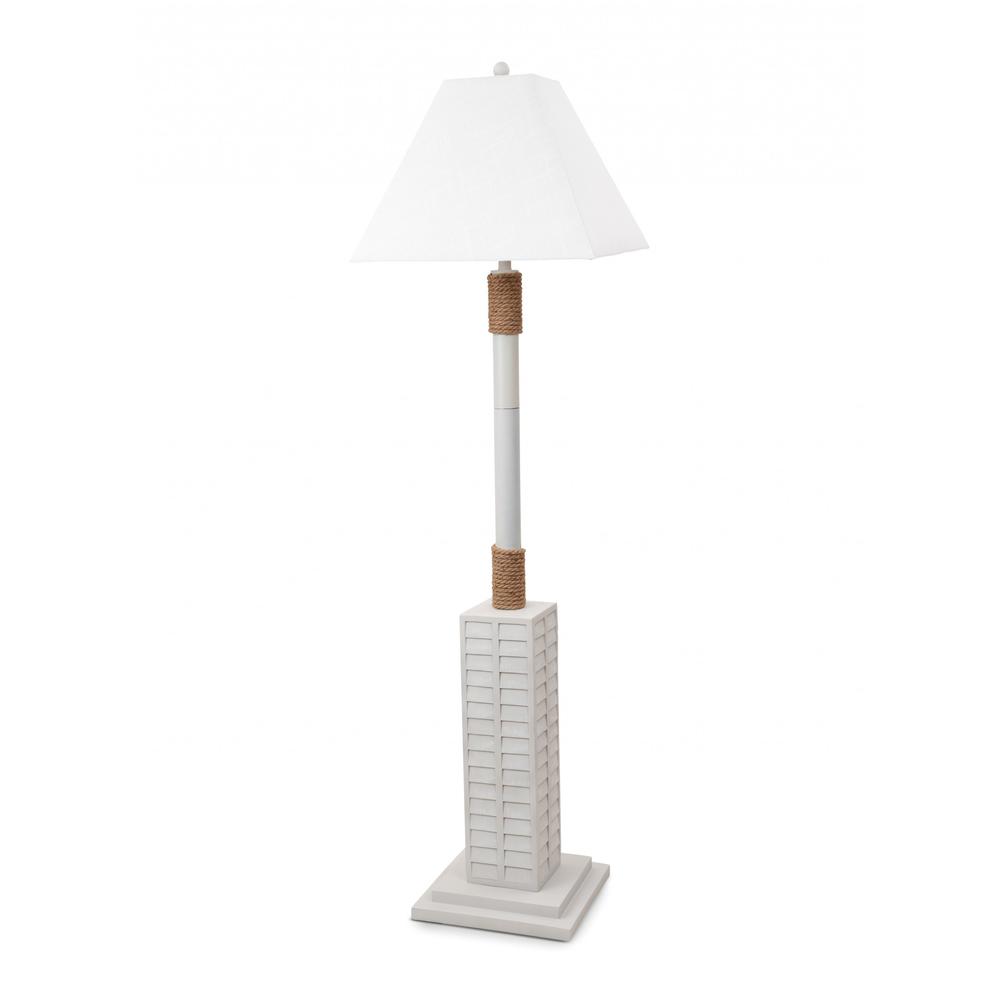 Bright White and Nautical Rope Floor Lamp. Picture 1