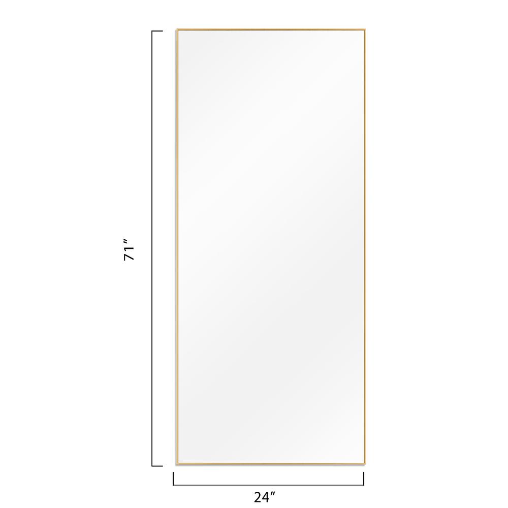 Minimal Gold Rectangular Wall Mirror. Picture 5