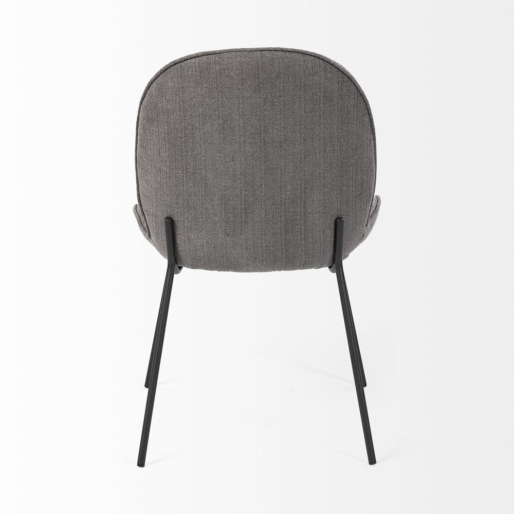 Black and Gray Flaired Seat Fabric Dining Chair Grey. Picture 4
