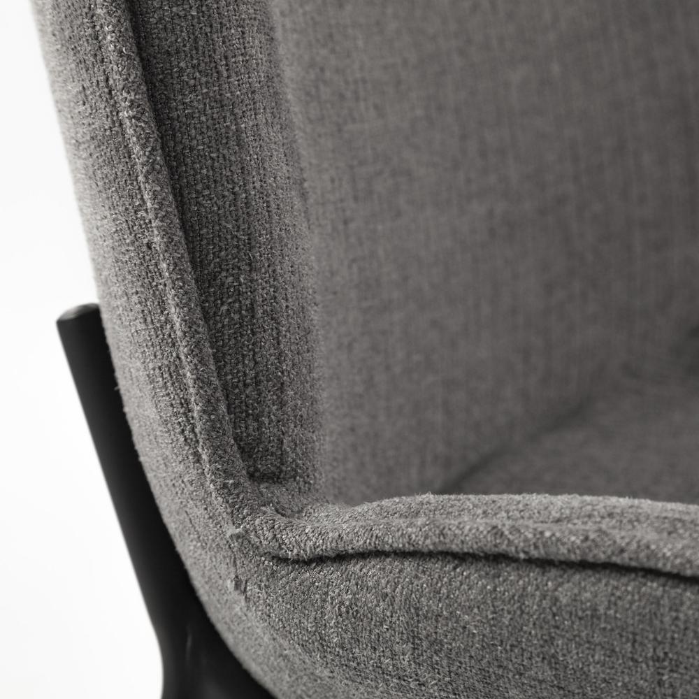 Black and Gray Flaired Seat Fabric Dining Chair Grey. Picture 8