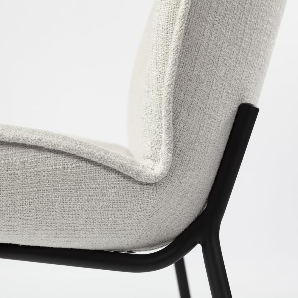 Black and White Flaired Seat Fabric Dining Chair White. Picture 9