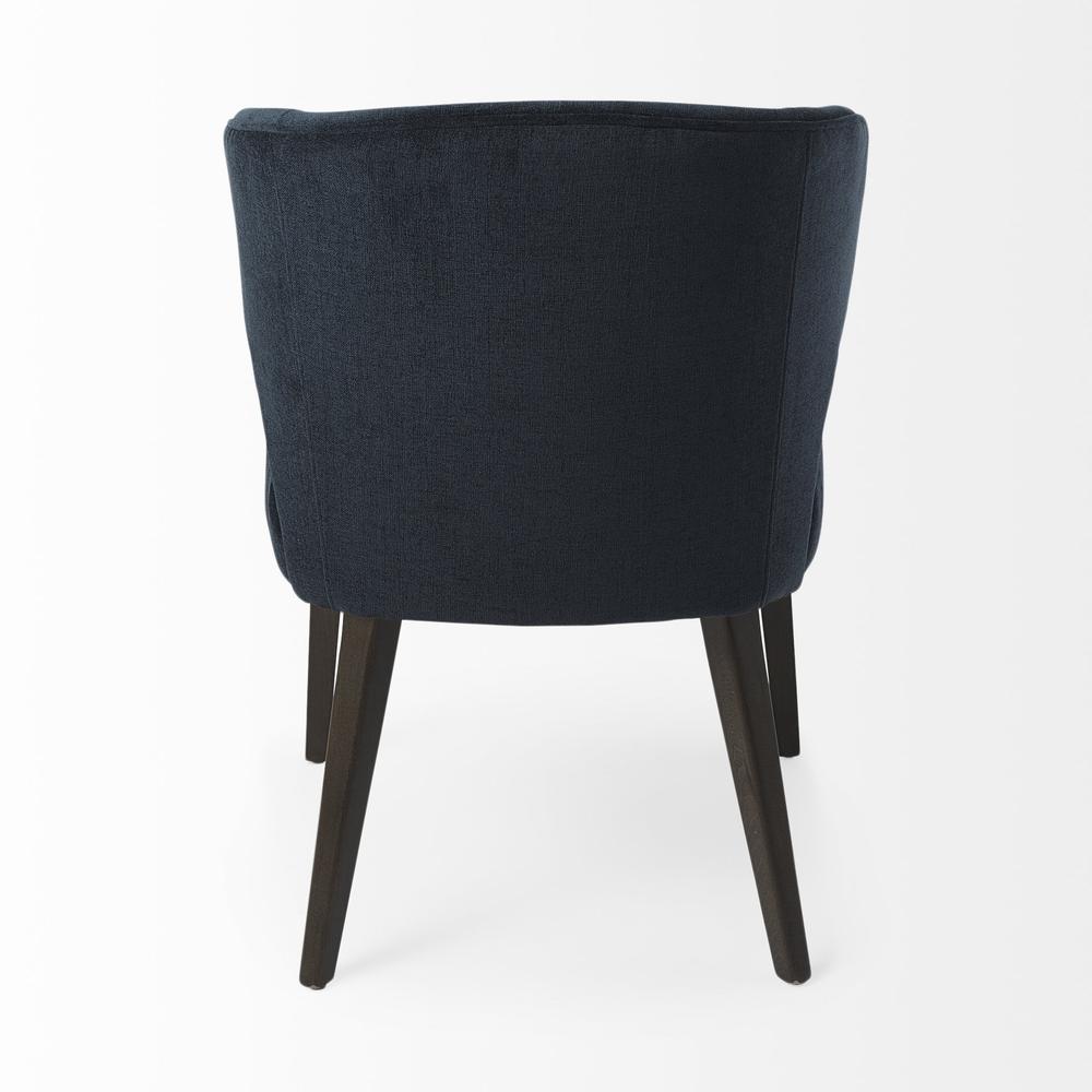 Dark Navy and Black Mid Century Wingback Dining Chair Navy. Picture 4