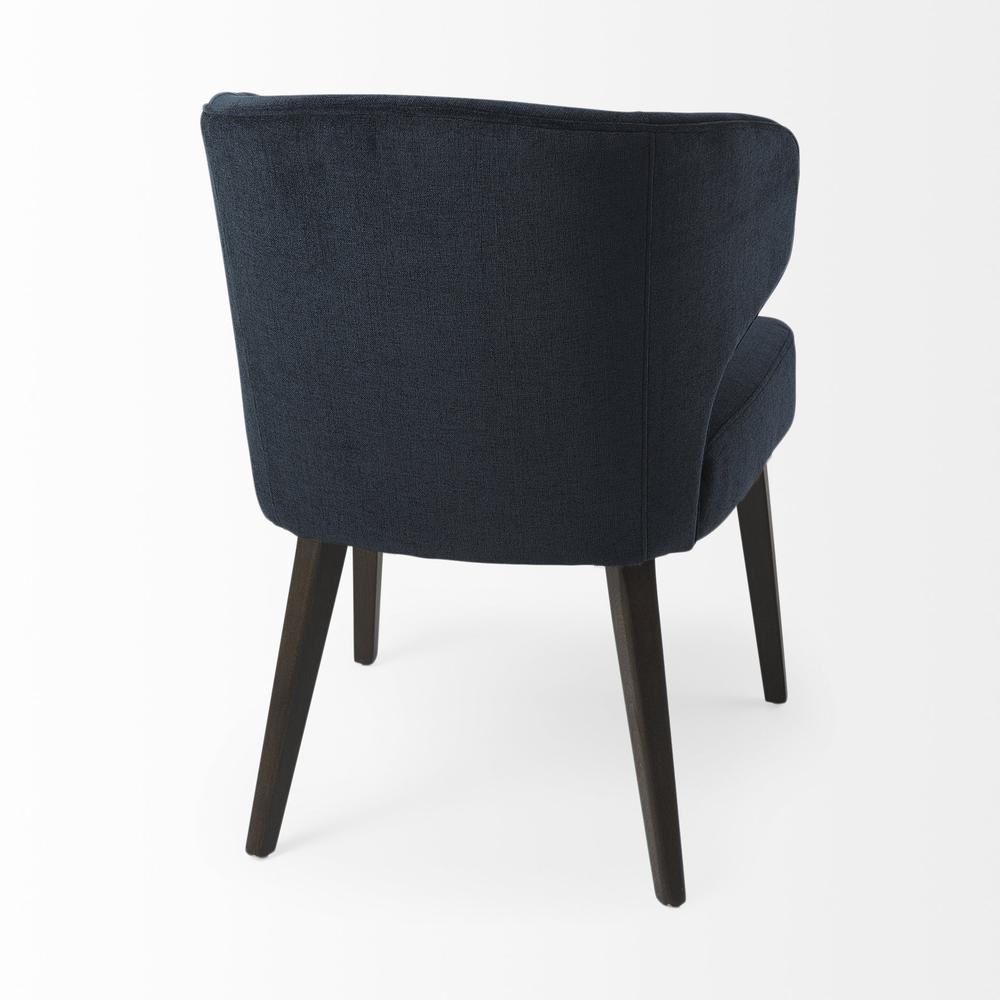 Dark Navy and Black Mid Century Wingback Dining Chair Navy. Picture 5