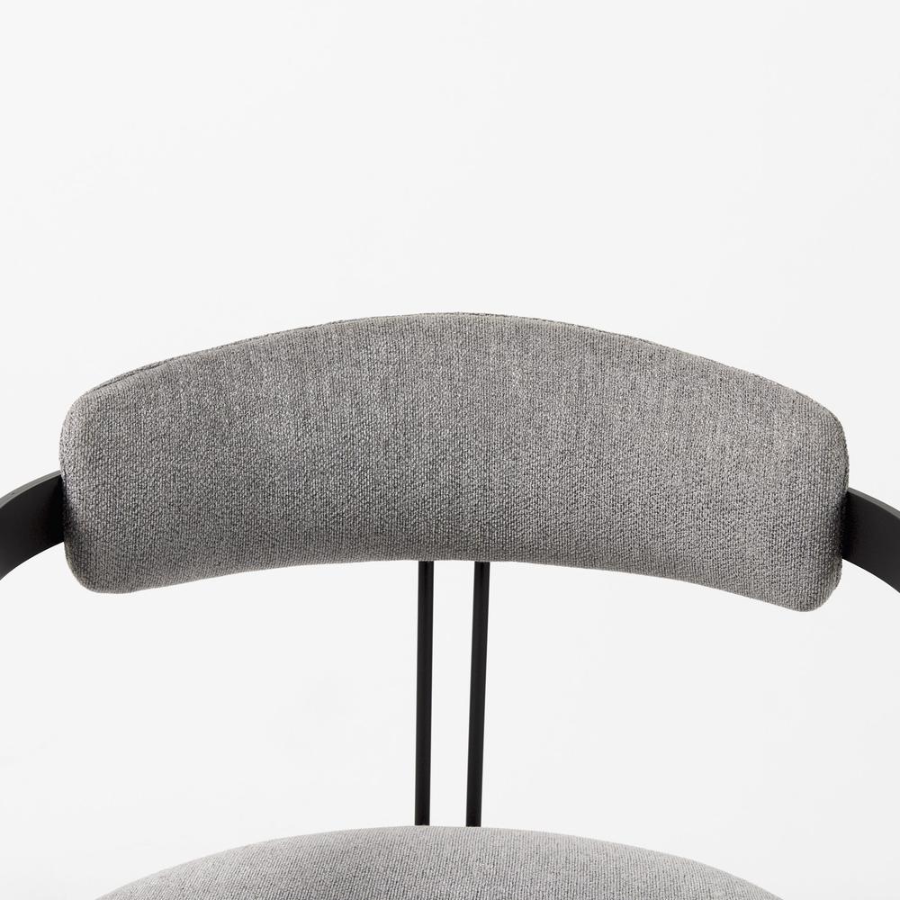 Curvy Black and Gray Upholstered Dining Armchair Gray. Picture 6