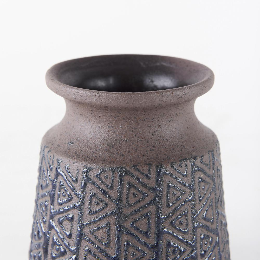 6" Brown and Blue Tribal Ceramic Vase Brown. Picture 4