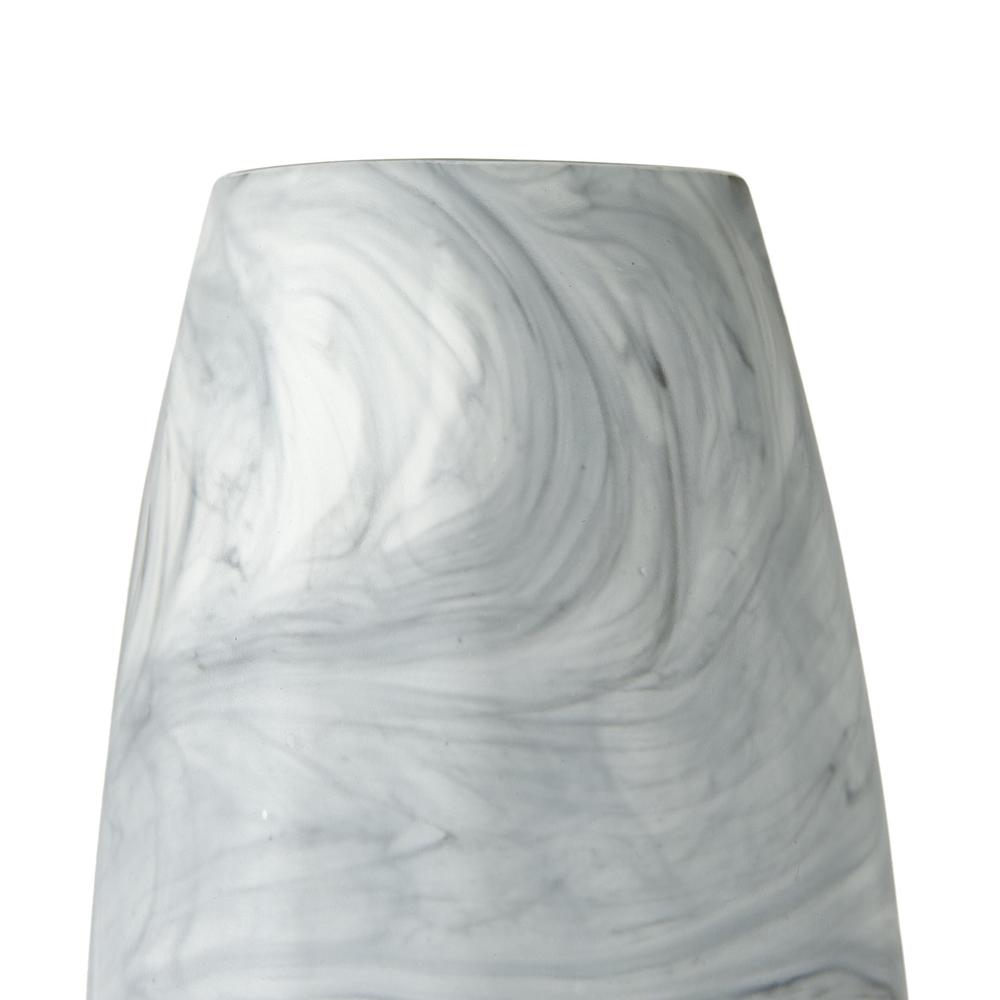 12" Gray and White Marble Design Glass Vase White Gray. Picture 6