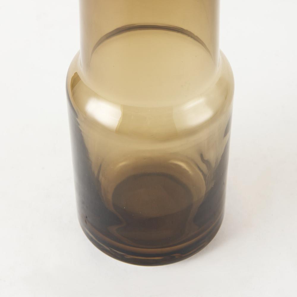12" Vintage Look Ombre Brown Glass Vase Golden Brown. Picture 5