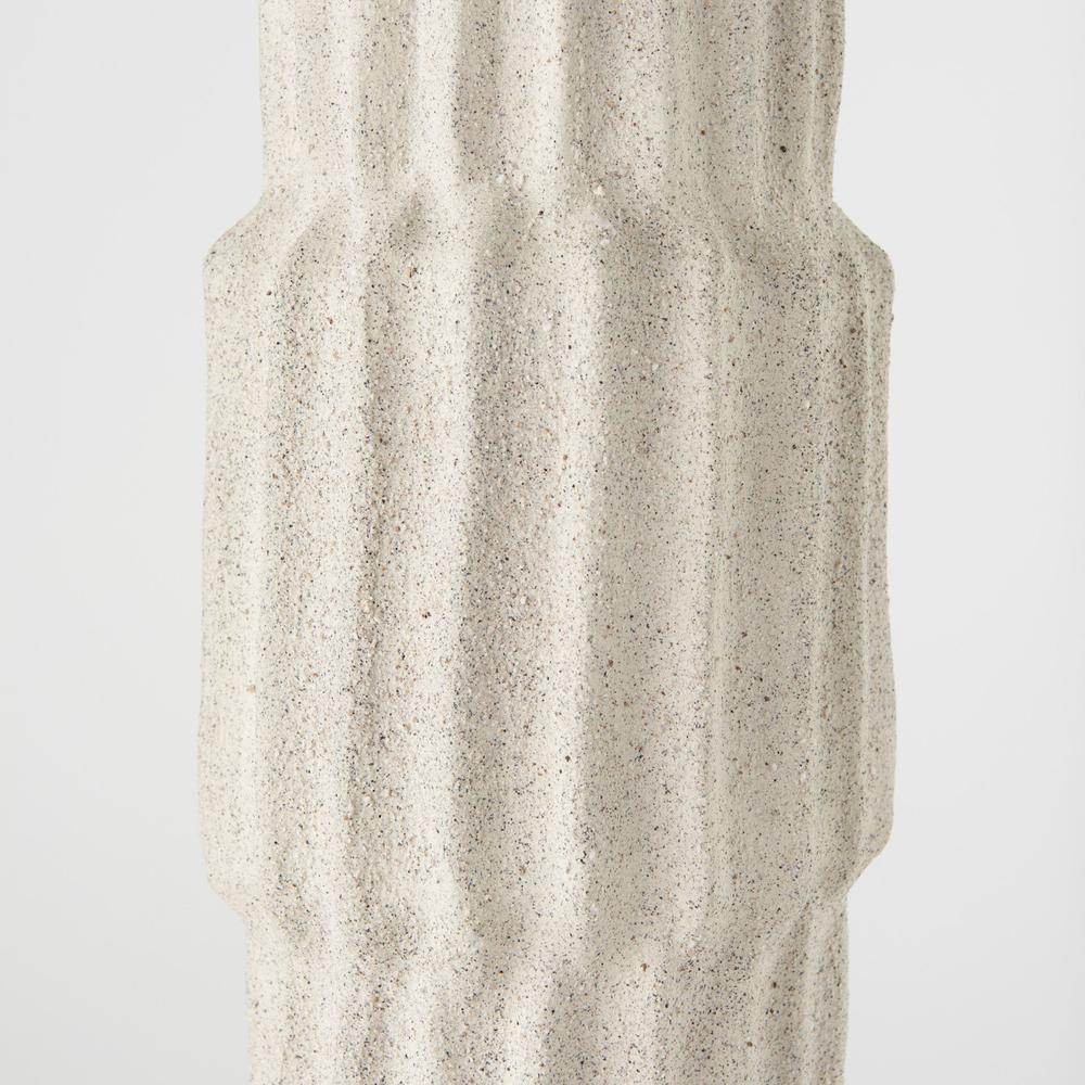 23" Jumbo Organic Textured Sand Vase Cream. Picture 6