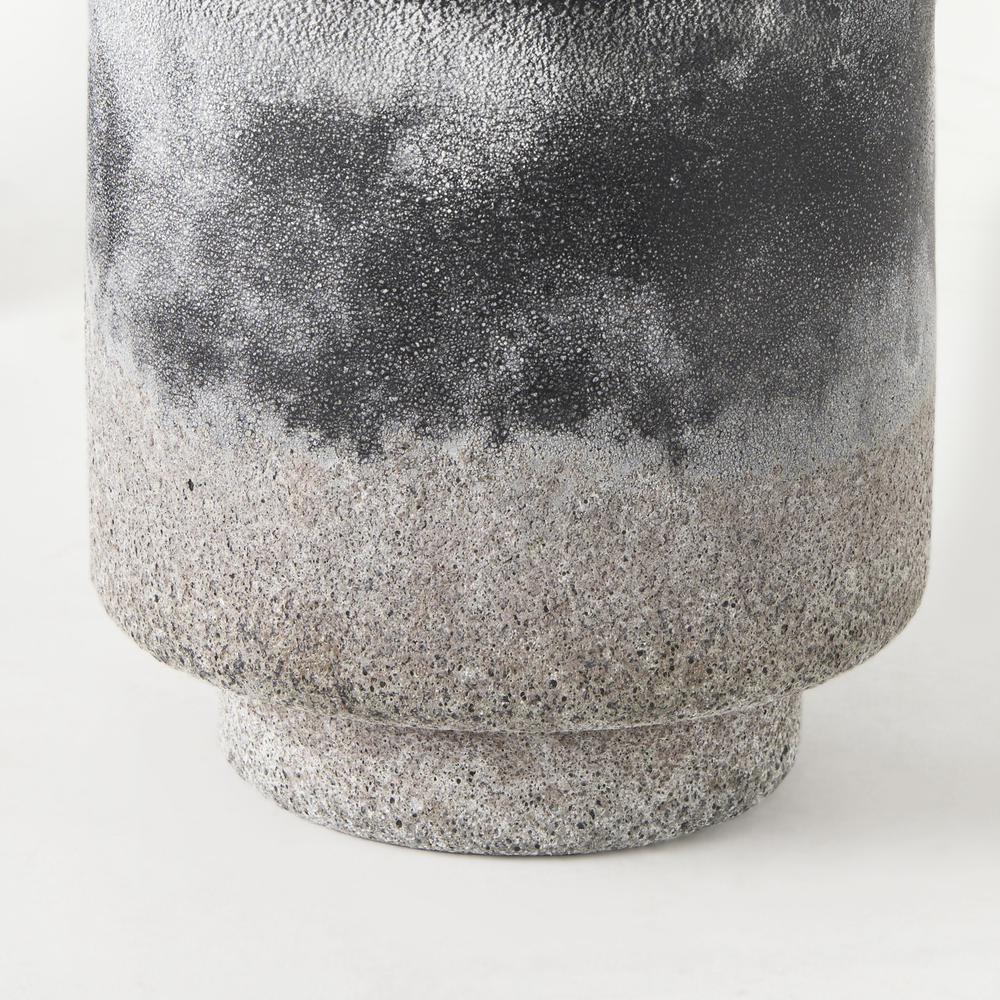 6" Black Brown and Gray Ombre Textured Ceramic Vase Black/Brown. Picture 6