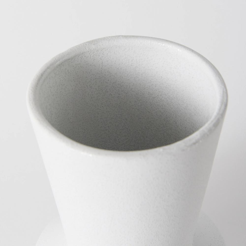 9" White Contempo Deco Ceramic Vase White. Picture 5