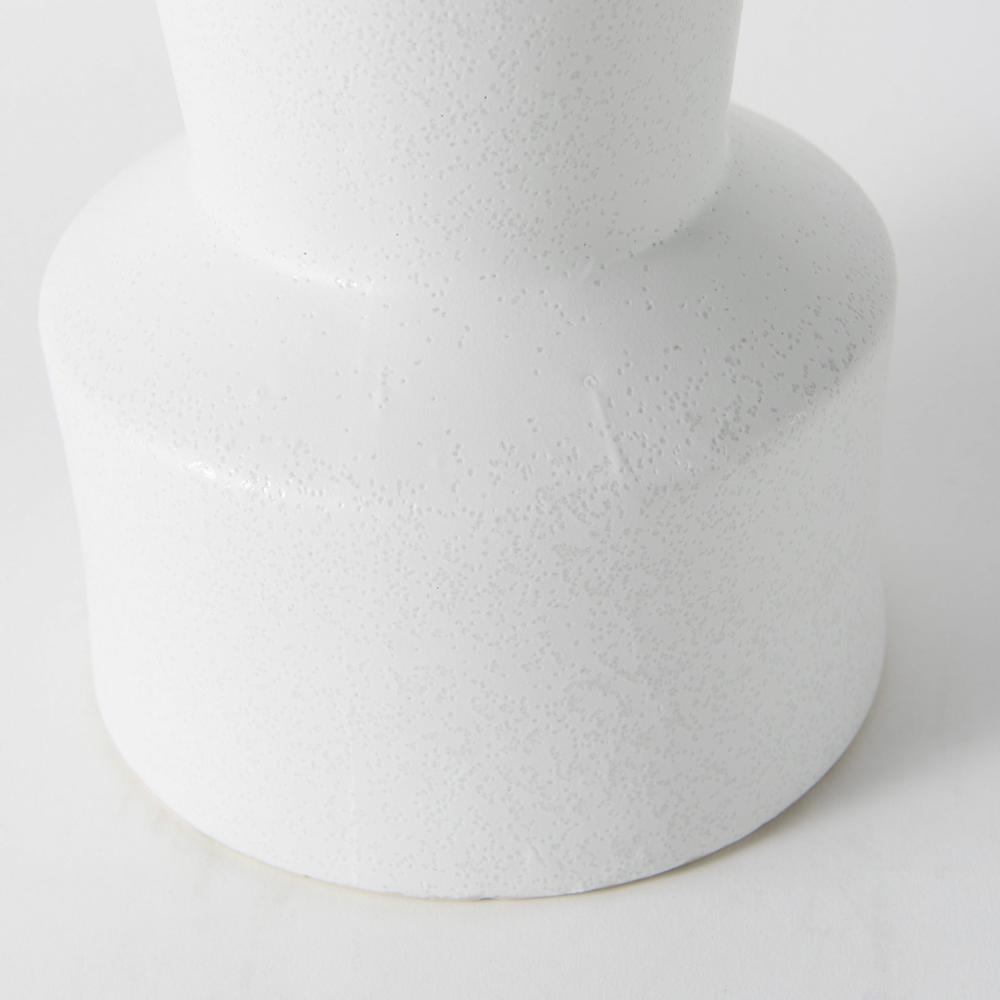 9" White Contempo Deco Ceramic Vase White. Picture 7