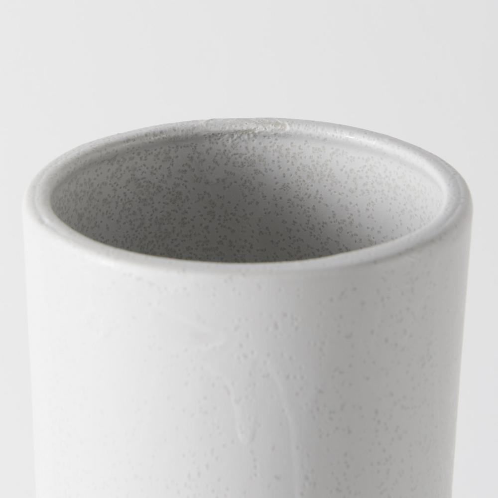 17" White Contempo Deco Ceramic Vase White. Picture 5