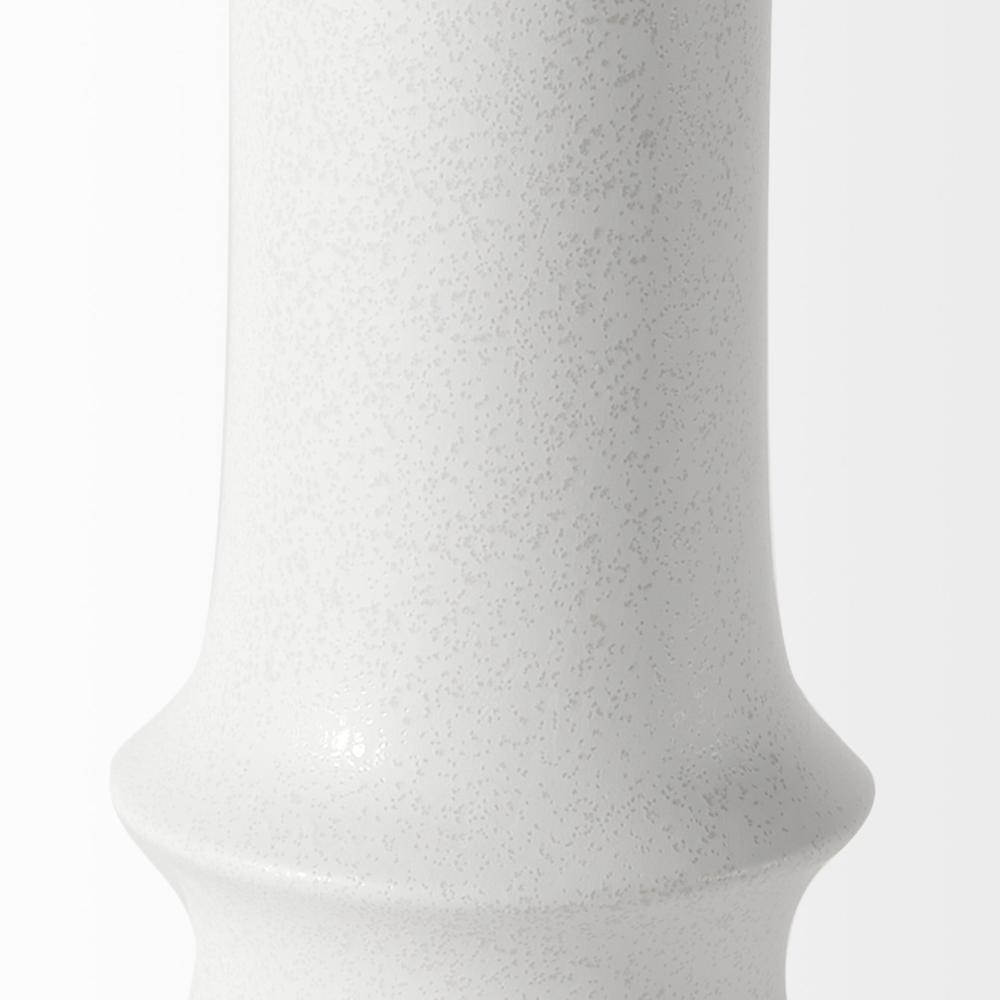 17" White Contempo Deco Ceramic Vase White. Picture 6