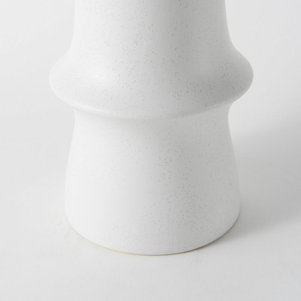 17" White Contempo Deco Ceramic Vase White. Picture 7