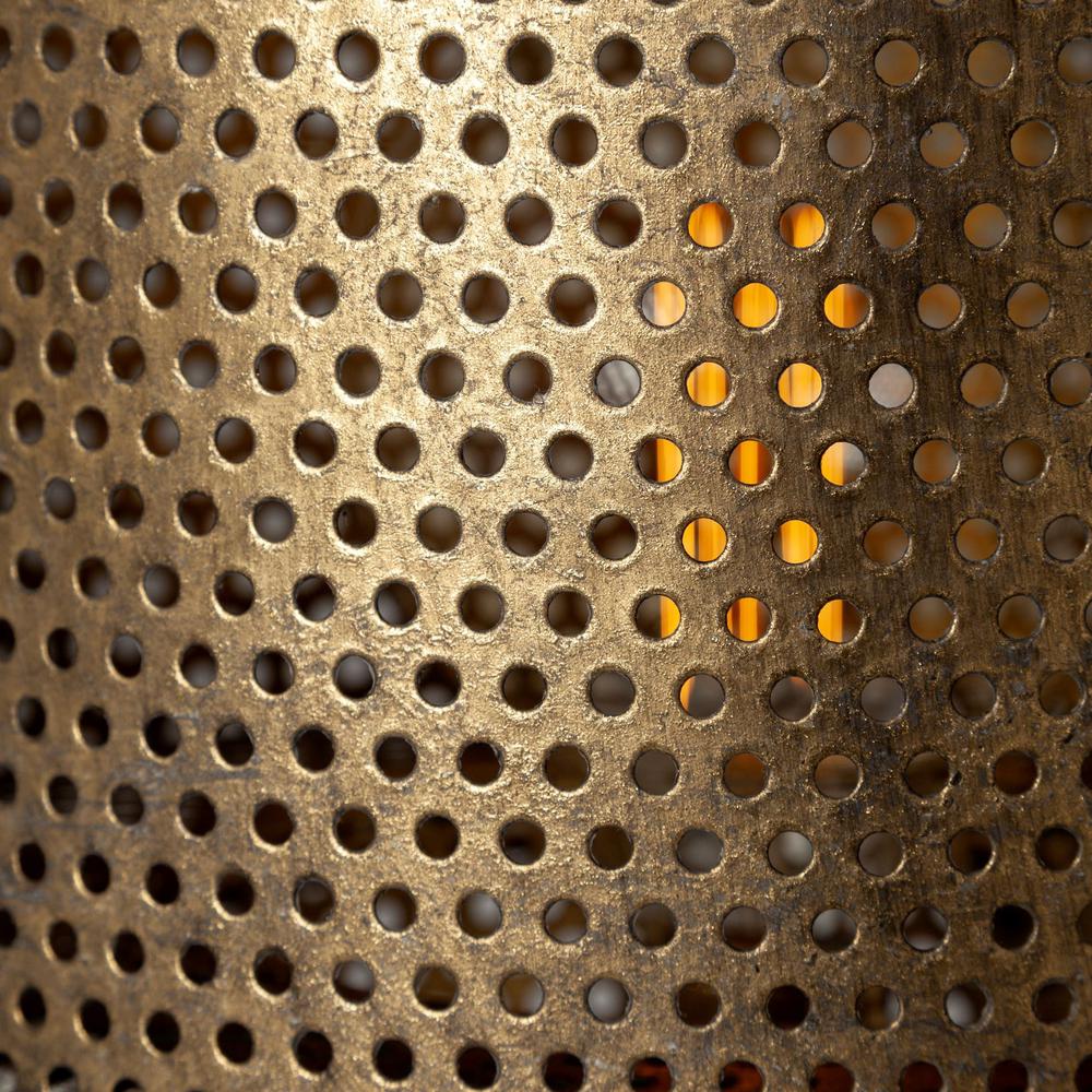 Gold Textured Tripod Floor Lamp. Picture 3